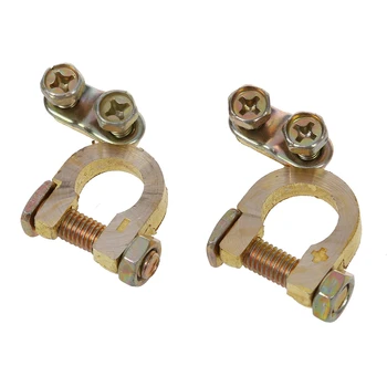 

2 Pcs Spare Part Adjustale Copper Battery Terminal Clamps