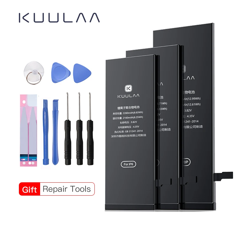 

KUULAA Battery For iPhone 5S 6 6S 7 8 Plus X 6Plus 10 Original High Capacity Bateria Replacement Batterie For iPhone6 iPhone7