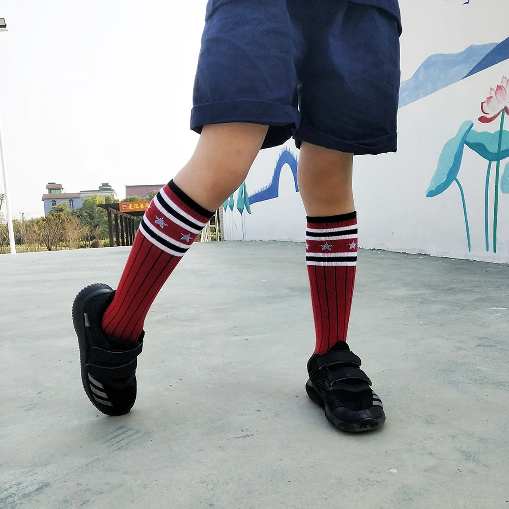 

Star Tube Socks 5-16-Year-Old Combed Cotton Handmade Sewing Head with School Uniform Performance Socks BOY'S And GIRL'S Sports F