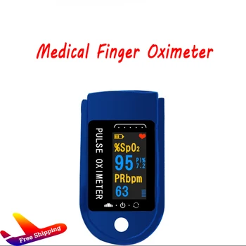 

Pulse Oximeter Blood Oxygen Heart Rate Saturation Meter Black/Blue Color OLED Oximeter Monitor Machine Portable Finger
