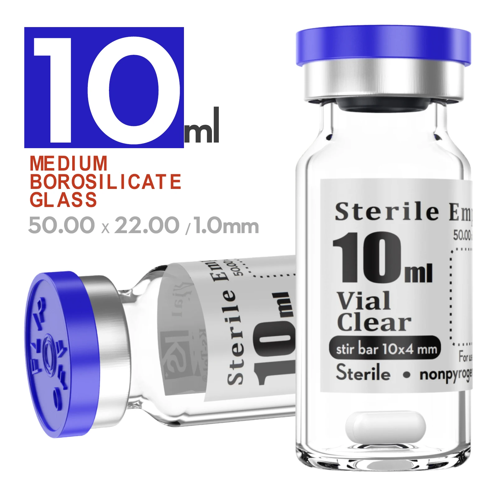 Sterile Empty Vials Self Healing Injection Port Flip Off Aluminum Cap Sterile Package