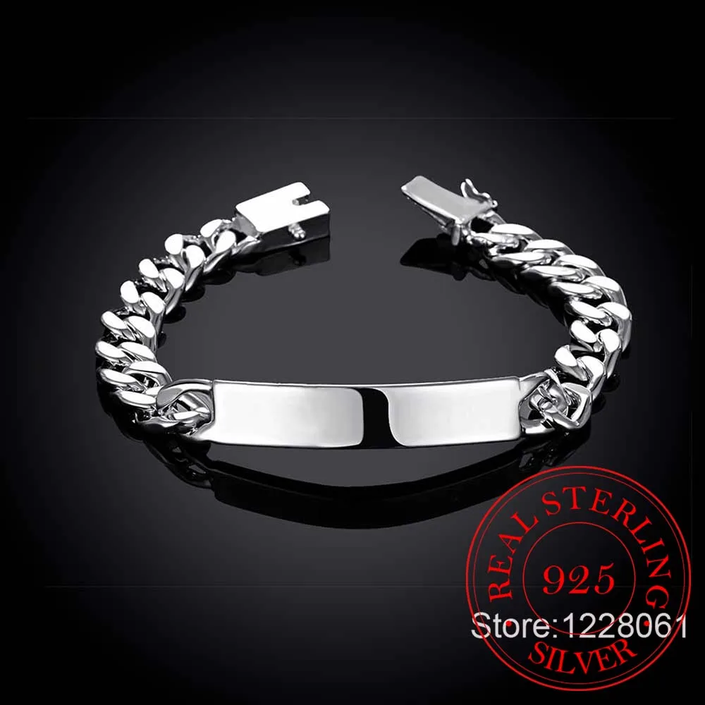 암소 가죽 10MM 20cm 옆으로 남자 팔찌  주얼리 링크 체인 팔찌 패션 남성 팔찌, 도매