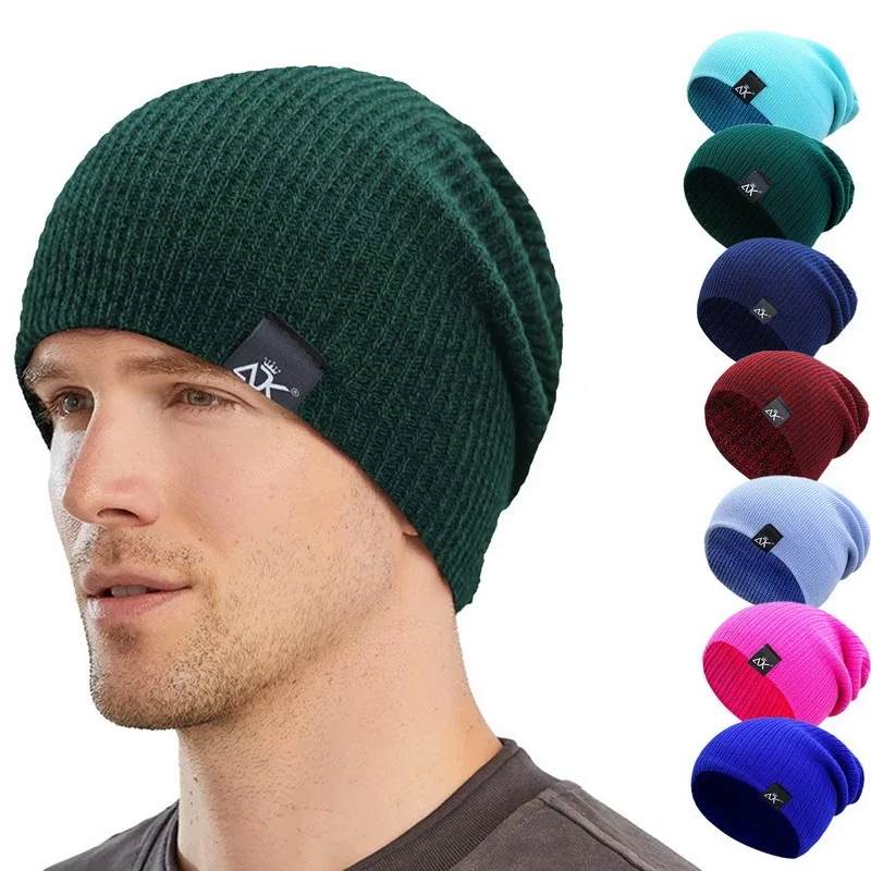 15 Colors PU Letter True Casual Beanies for Men Women Girl Boy Fashion Knitted Winter Hat Solid Hip-hop Skullies Hat Unisex Cap