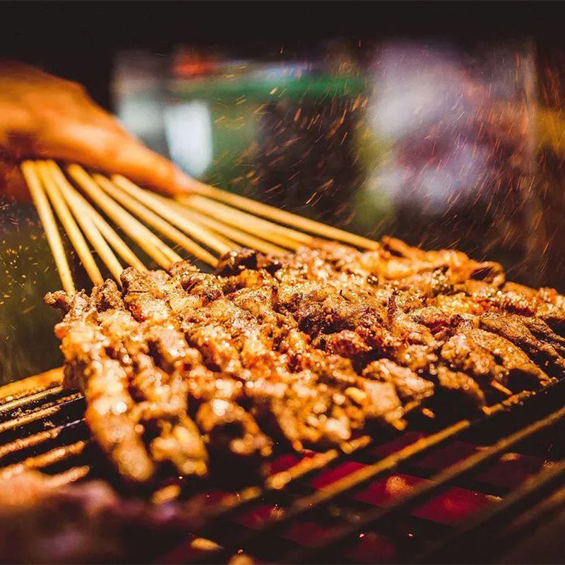 30CM 100Pcs/Package Bamboo Wood BBQ Skewer Food Bamboo Meat Tool Barbecue Outdoor Camping Party Disposable Long Stick Restaurant
