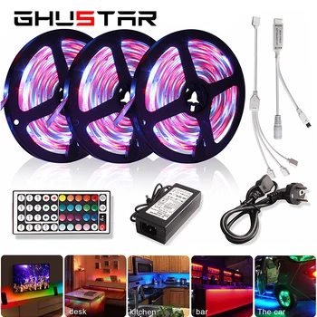 

5M/10M/15M Led Strip Light Ribbon RGB 12v 2835 Diode Tape 44 key Kit Controller Neon Lighting Waterproof Outdoor Backlight Lamp