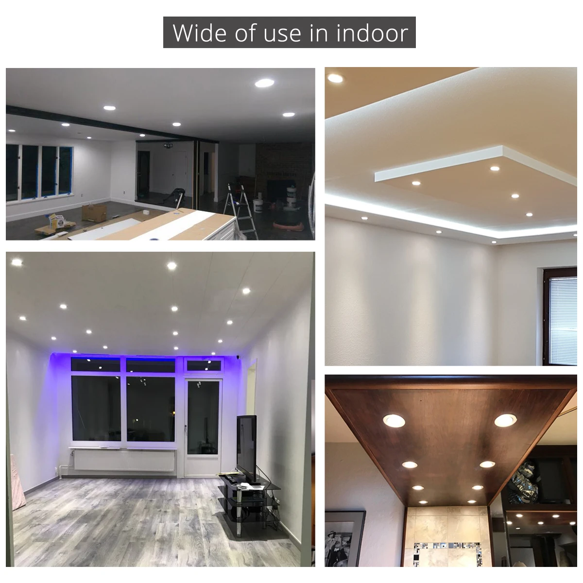 12V 3W COB Spot LED Downlight for Cabinet Ceiling Lighting 270-330lm Aluminum Cut Out Hole 68-75mm 4