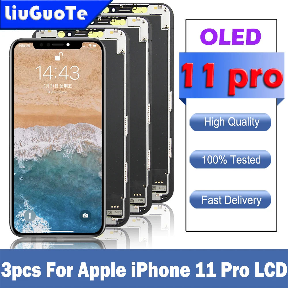 ЖК-дисплей с дигитайзером в сборе OLED-экран 5 8 дюйма для iPhone 11 Pro 3 шт. | Мобильные