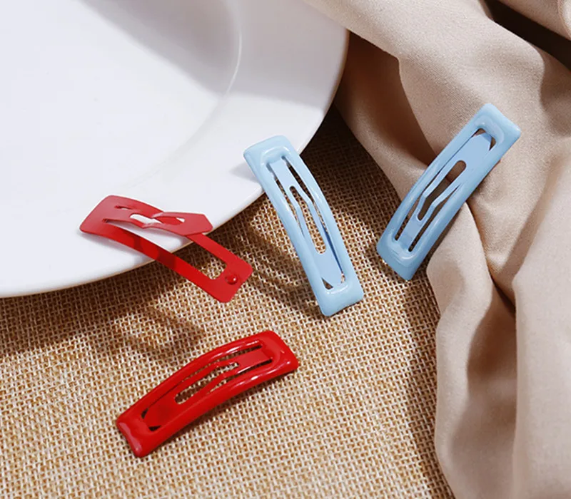 Candy Solid Color Cute Glitter Hairpins Snap Hair Clip for Girls Hair Pins Unique Women's Gift BB Candy Color Hair Accessories