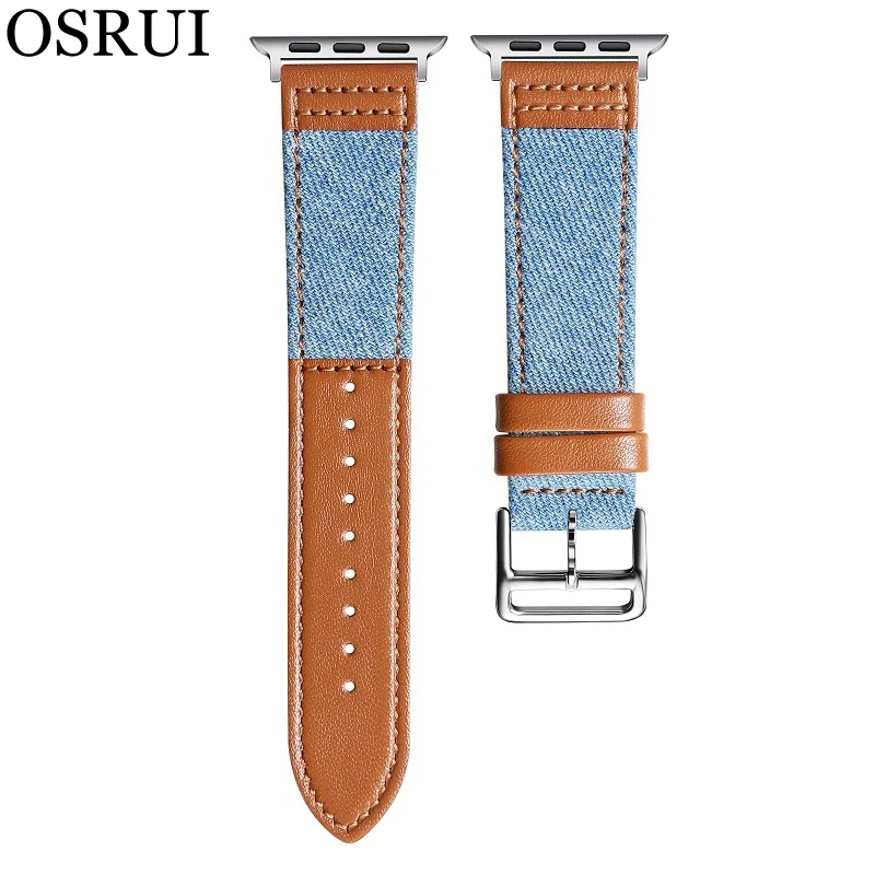 Ремешок для apple watch band 5 4 44 мм 40 мм Холст Кожа correa iwatch 5 4 3 2 1 42 мм 38 мм браслет наручный ремень аксессуары для часов