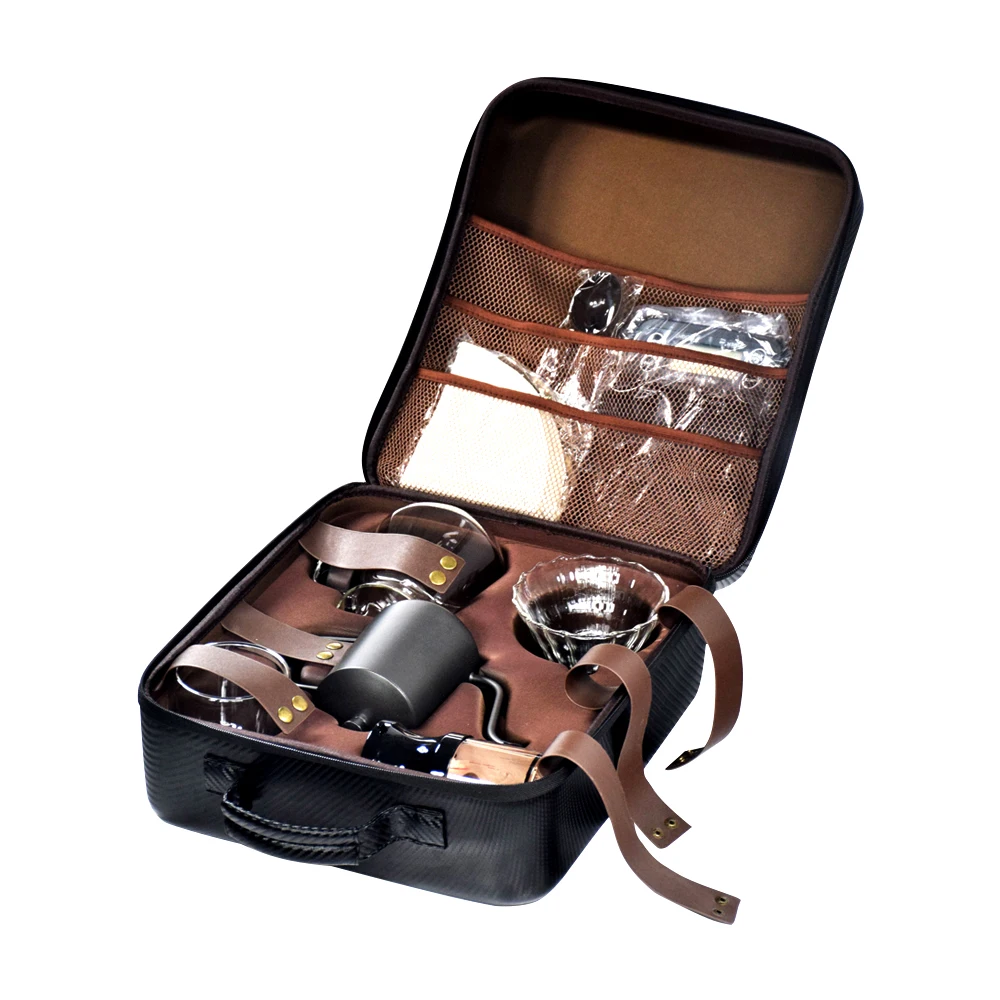 Coffee Accessories V60 Dripper Travel Gift Box Coffee Grinder Stainless Steel Kettle /Timer Scale /CoffeeFilter /Mug