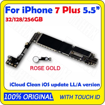 

Original Motherboard For iPhone 7 5.5'' iCloud Unlock 32G 128G 256G Mainboard Logic Board Unlocked Finger Touch ID No Any Locked