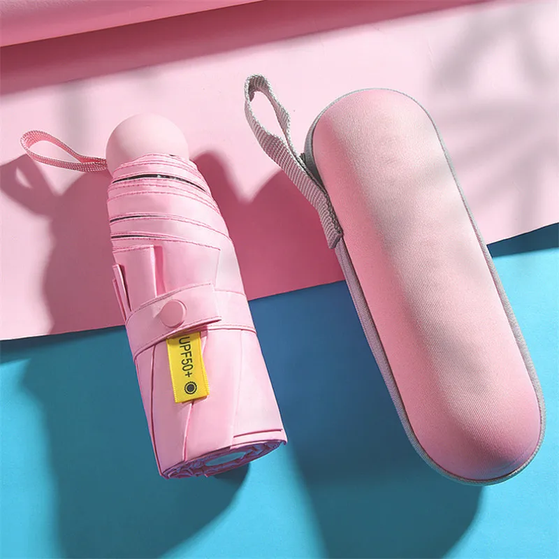 Мини-капсула зонтик пятискладной солнцезащитный анти-УФ UPF50+ Зонт Parapluie складной женский Карманный Зонт для женщин