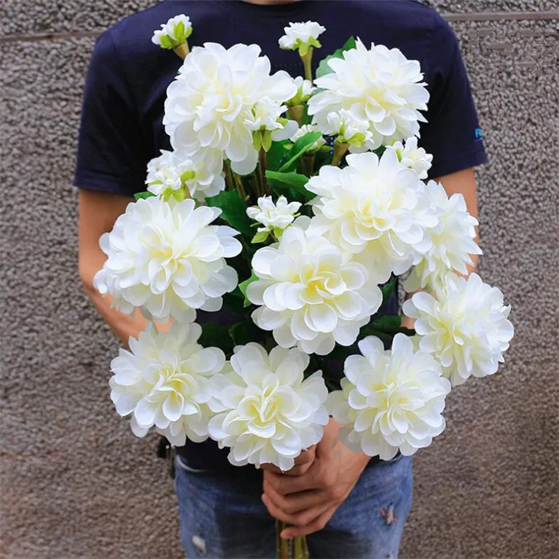 12 шт. искусственный одностволовый пион (2 головки/шт.) длина 24 4 дюйма Круглый для