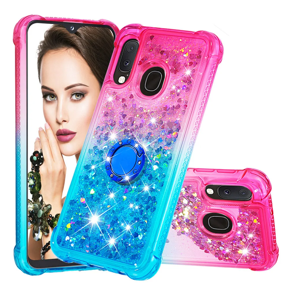 Роскошные градиента чехол «зыбучие пески» для samsung Galaxy A10 M10 A20 A30 A40 A50 A70 M20 A20E A9 A7 противоударный чехол