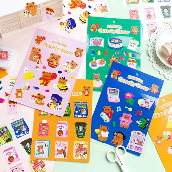 

DIY Cute Kawaii Colorful Paper Sticker Lovely Bear Decorative Adhesive Stickers For Kids Gift Scrapbooking Diary Decoration