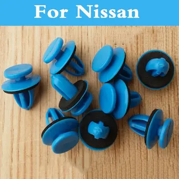

New 50pcs Car Bumper Fender Plastic Rivets Blue Fasteners For Nissan Crossover Sunny Stagea Safari Skyline Sentra Qashqai Rogue