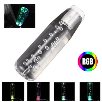 

15cm Car LED Light RGB Color Changing Crystal Bubble Gear Shift Knob Manual Shifter Stick