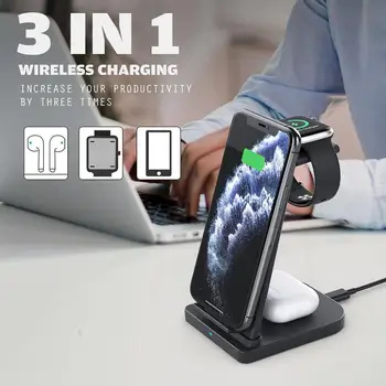 

3 in 1 15W Folding Wireless Charging Three In One Charger Multi Function For Apple Mobile Phone Wireless Charging Bracket