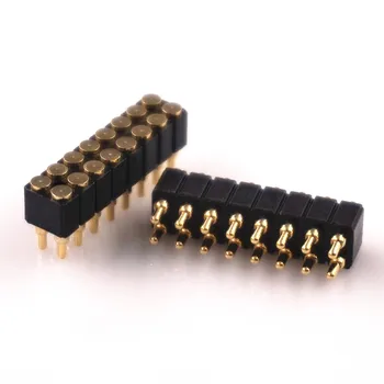 

5pcs Spring Loaded Pogo Pin Connector 16 Pin 2.54 mm Pitch 8.0 mm Height Surface Mount SMT Vertical Dual Row 2x8 16 Poles