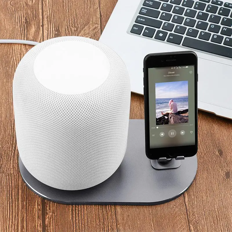 

Yiwa Compatible Apple HomePod & Cellphones Stand Non-Slip HomePod Coaster Wall Mount Stand