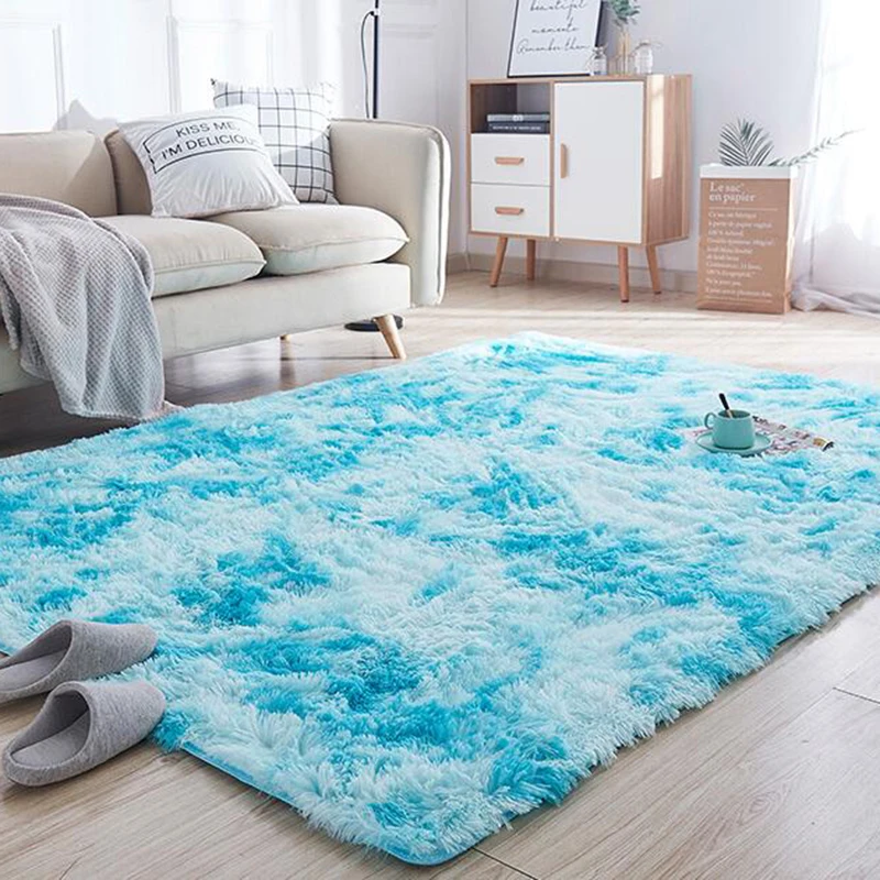 c4 Solid Pile Plush Carpet Rugs For Living Room Bedroom Anti-Slip Study corridor Soft Carpets Shaggy Nursery Rug Home Plush Decor - Цвет: c4