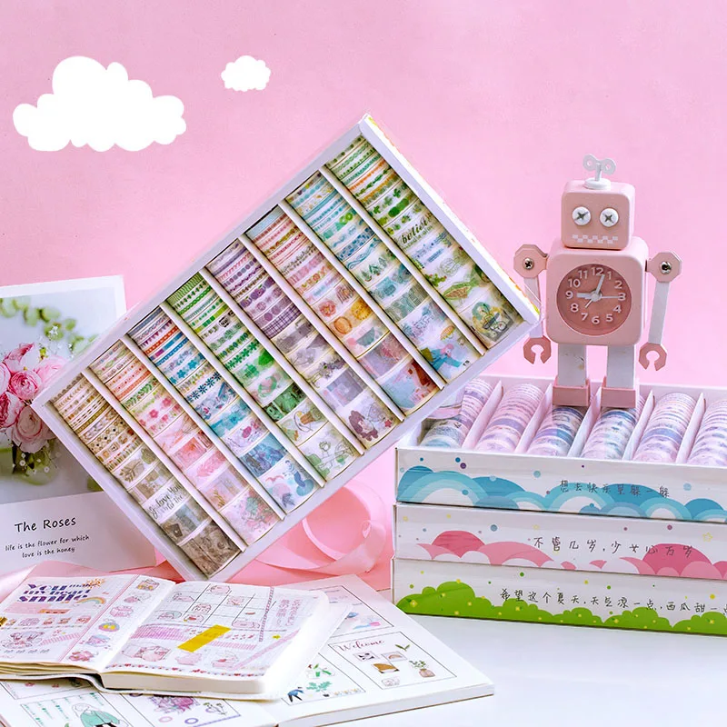 120 рулонов Набор Kawaii Васи бумага маскирующая лента растение Звезда Луна