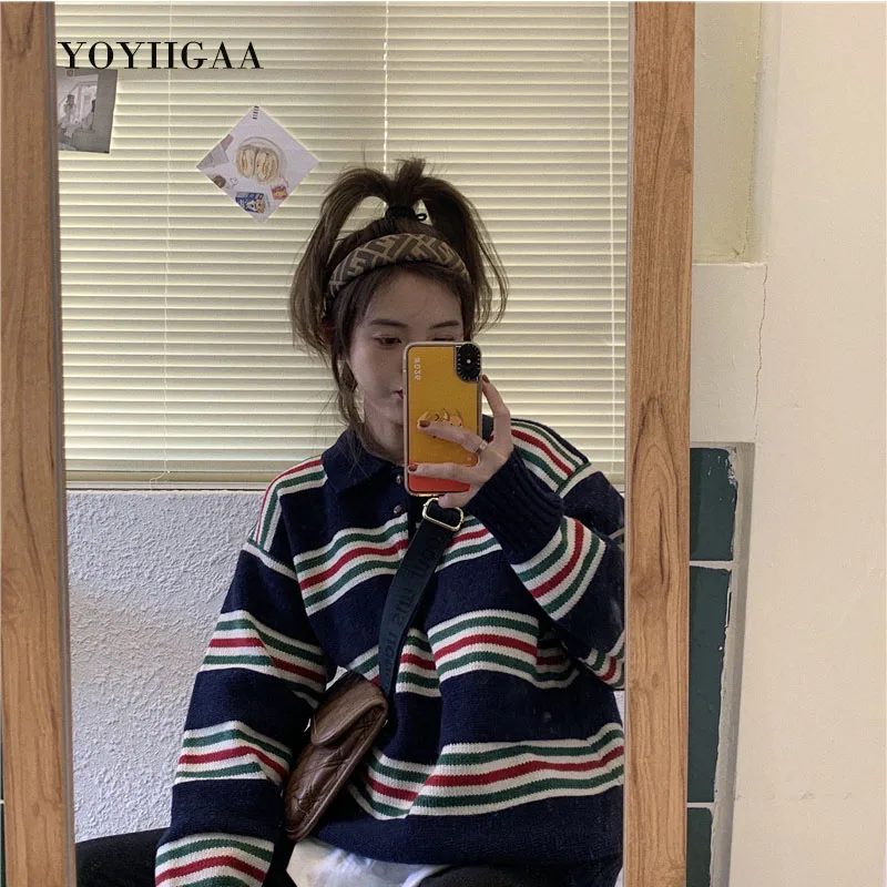 Stripe Women Sweater Crewneck Knitted Women's Pullover Sweater Casual Tops Autumn Winte Female Sweaters for Woman Clothes Stripe Women Sweater Crewneck Knitted Women's Pullover Sweater Casual Tops Autumn Winte Female Sweaters for Woman Clothes