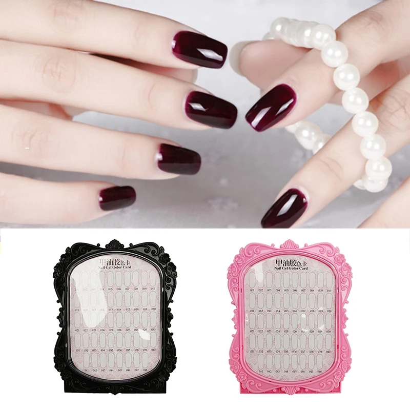 

2Pcs 48 Color Card Nail Art Chart Display Stand Picture Frame Shape 2 Color Options Polish Color Palette