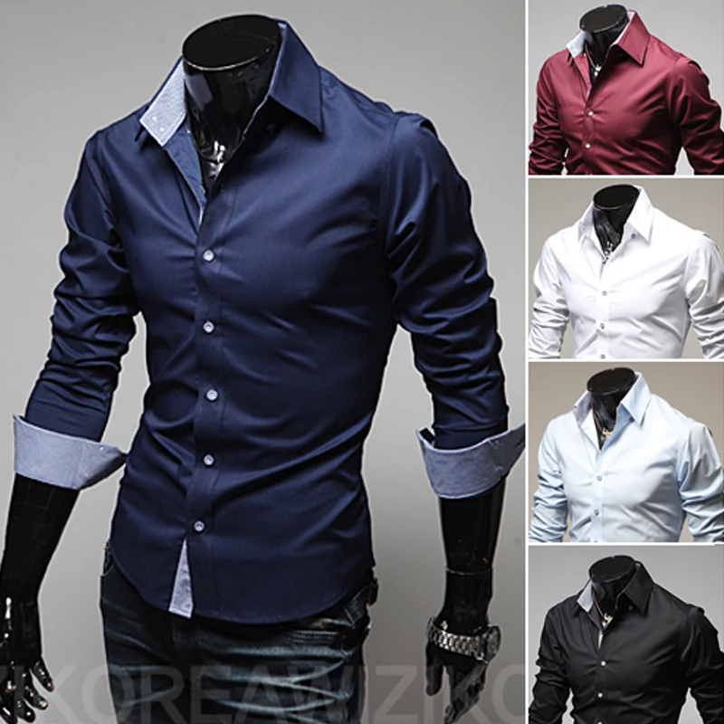 Мужские Повседневное рубашки 2020 горячая распродажа мужские Slim Fit платье рубашка