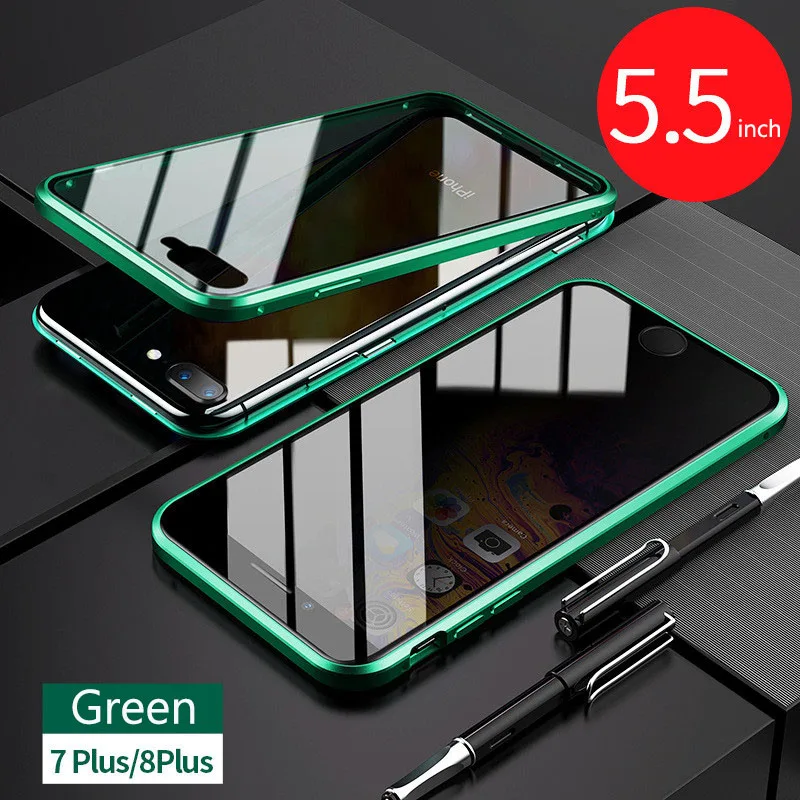 Магнитный металлический чехол для телефона для IPhone 7 8 X XS XR чехол для IPhone 7 8 Plus XS MAX прозрачная Защита задняя крышка противоударный