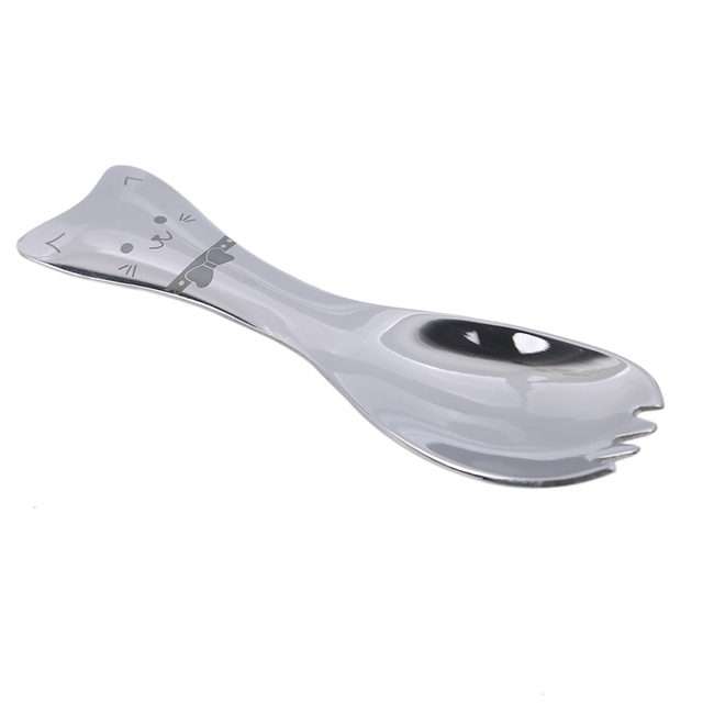 Cats Spoons Forks Kids Tableware Stainless Steel Children Dessert Ice Cream Spoon Fork Kitchen Accessories