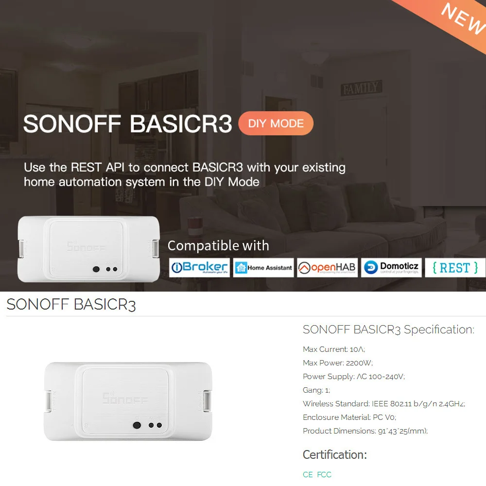 SONOFF BASICR3 wifi DIY умный переключатель с таймером интернет-приложение Голосовое управление LAN режим DIY совместим с Amazon Alexa Google Home