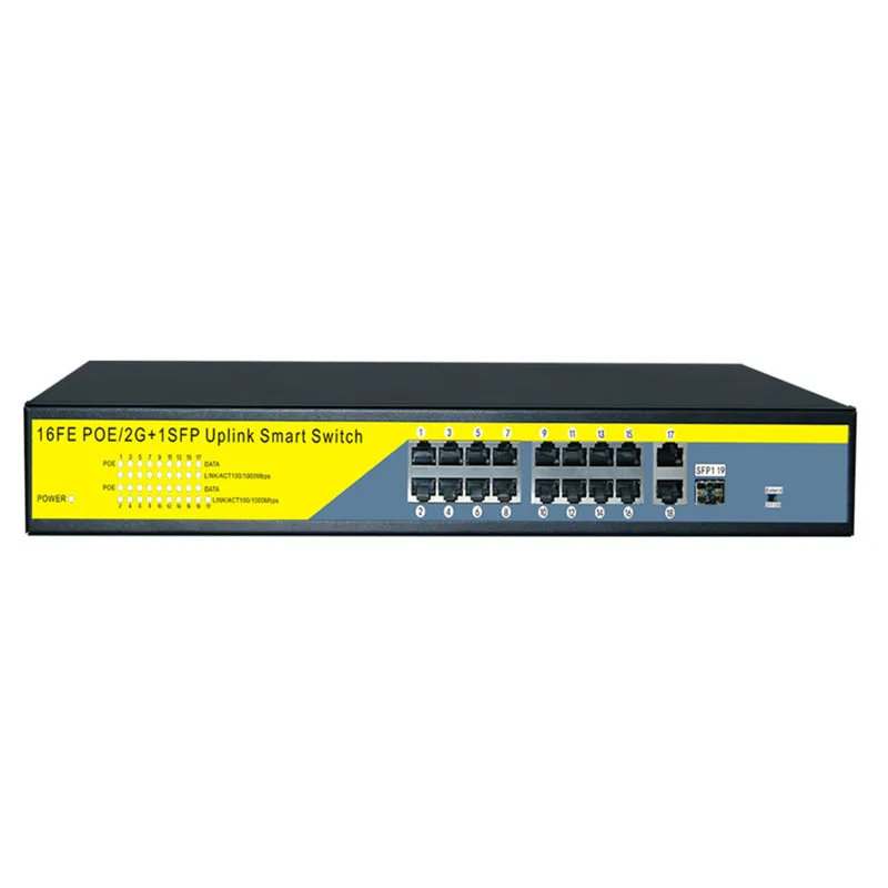 16 Порты и разъёмы POE сетевой переключатель Gigabit 48V коммутатор питания через ethernet RJ45 концентратор локальной сети сплиттер 10/100/1000 Мбит/с коммутатор, подключи и играй, легкая установка