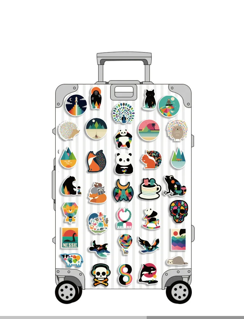100 Pcs Random Graffiti Stickers Cartoon Animal Style Waterproof PVC for Laptop Helmet Luggage Personality DIY Sticker