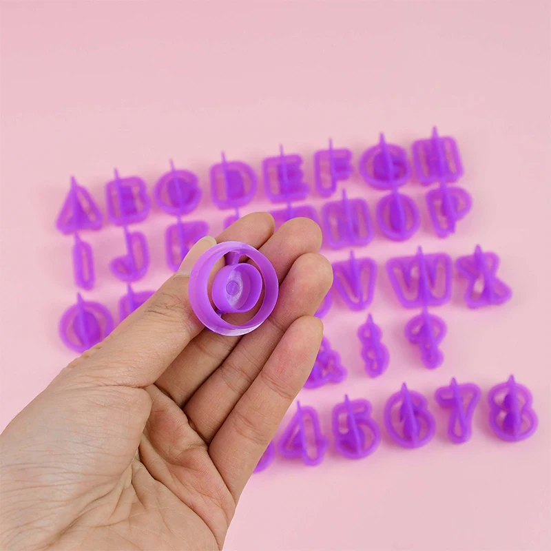 40pcs/set Alphabet Number Cookies Cutter Fondant Biscuit Cutter Mold Figure Letter Pastry Cake Mould Baking Decorating Tools