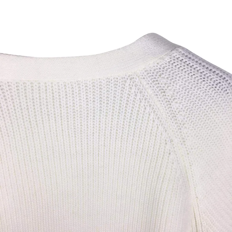 Осенне-зимний плотый вязаный кардиган женский модный свитер с v-образным вырезом на пуговицах плюс размер Женский Повседневный свободный свитер белый