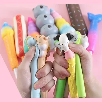 

1 Pcs Soft Creative Slow Rebound Gel Pen Funny Office Gift Cute Student School Unzip Vent Pen Stationary