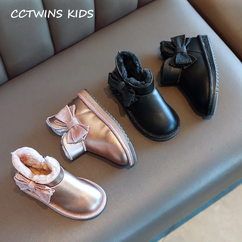 CCTWINS/детская обувь; коллекция года; зимние детские ботильоны с бабочками; детская теплая обувь из искусственной кожи; брендовые блестящие зимние ботинки для девочек; SNB089