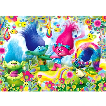 

Trolls Poppy Photo Background Baby Shower Cartoon Photography Backdrop for Kids Birthday Party Supplies Photo Booths Props