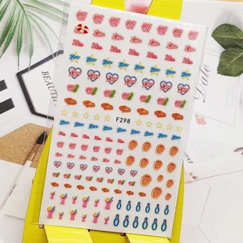

3D Nail Sticker Love Car English Design Nail Art Decorations Stickers Foil Decals Wraps Manicure Accessories Nails Decoraciones