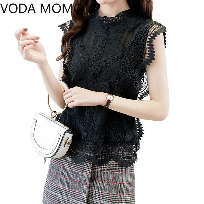 Summer Sleeveless Ruffles Women's Shirt Blouse - Image 6