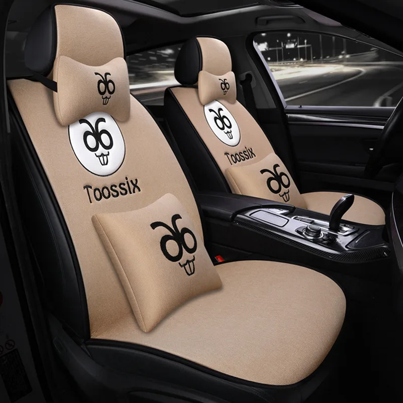 

Hey Rabbit Popular Brand Automobile Seat Cushion Linen Seat Cushion Four Seasons Universal Strapped Anti-slip New Style Autumn A