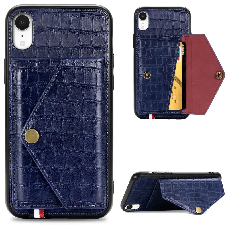 

Case For Iphone X Crocodile Pattern PU Leather Wallet Card slot Back Cover For Iphone X XS XS Max XR Shockproof Case Cover