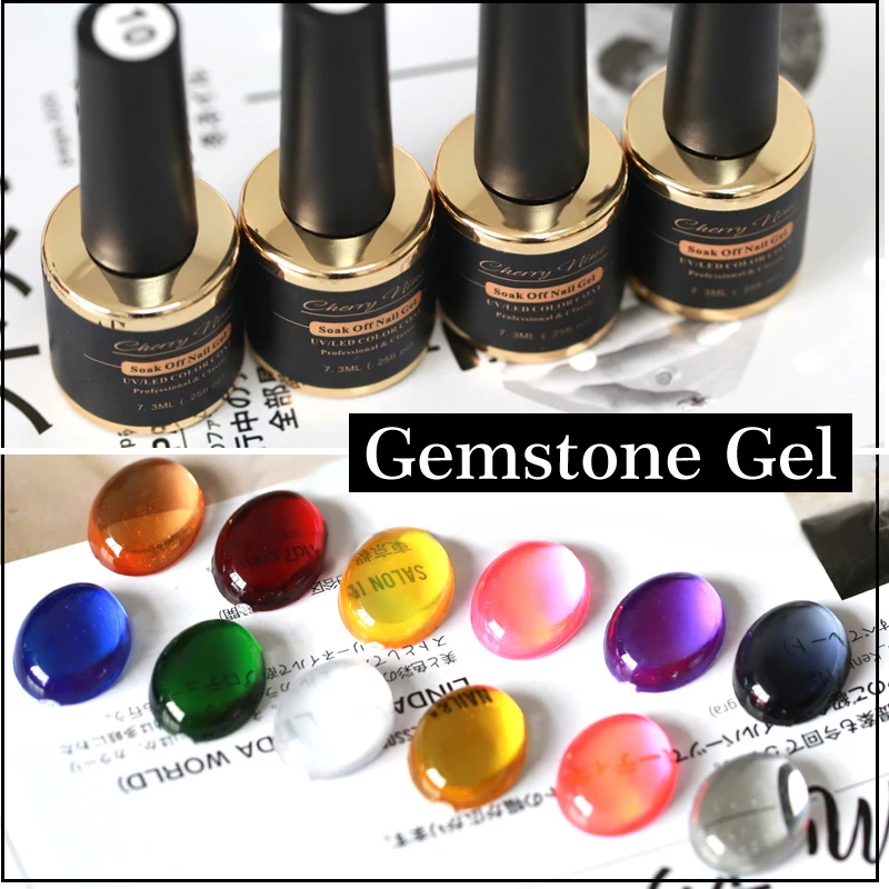 半透明のジェルネイルポリッシュ 12色 キャンディーカラー 7ml ガラスジェル ネイルアート ジェムストーン Led Uv Gel Nail Nail Gel Polishgel Polish Aliexpress