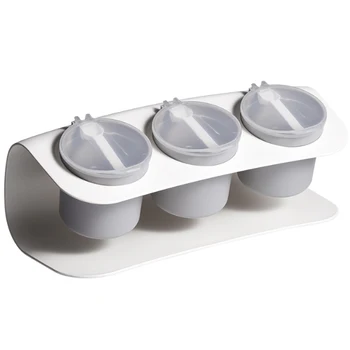 

Japanese Seasoning Tank Three Grid Combination Seasoning Box Plastic Spice Jar Set Seasoning Bottle Kitchen Supplies Household