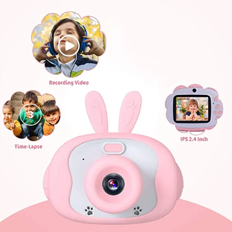  12 MP Kids Camera IPS 2.4 Inch Digital Cameras for Kids Kids Video Camera with 32GB SD Card Mini Ca