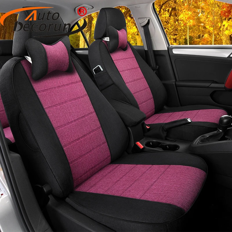 

Чехлы AutoDecorun на сиденья из льняной ткани для Nissan Top, комплект чехлов на сиденья под заказ, автомобильные опоры, защитные аксессуары для интерьера