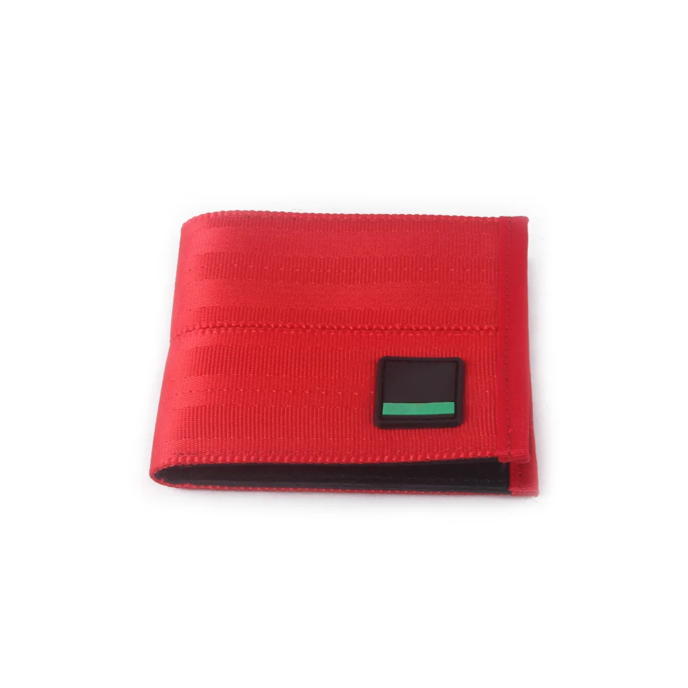 red Гоночная нейлоновая ткань, парусина, кошелек для денег, JDM СТИЛЬ, 4 цвета, короткий складной кошелек, чехол для ключей, RS-BAG001A - Название цвета: red