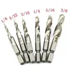 6pcs  1/4 Inch Shank Metric and InchScrew Tap Drill Bits Countersink Deburr Thread Spiral Taps terrajas y machos de roscar ► Photo 2/5