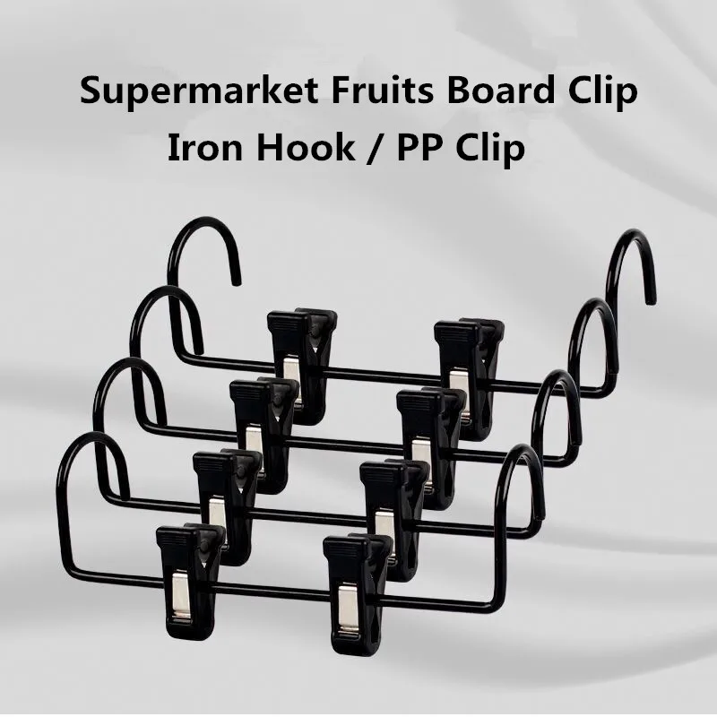 5 Pieces Supermarket Metal Hanging Advertising Board Hook Clip Fruit Vegetable Price Paper Tag Display POP Clip